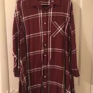 Plaid Button Down Tunic (XL)